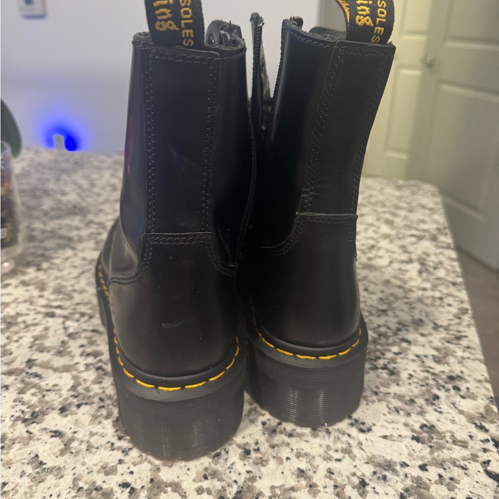 Dr. Martens Black Boots with Yellow Accents